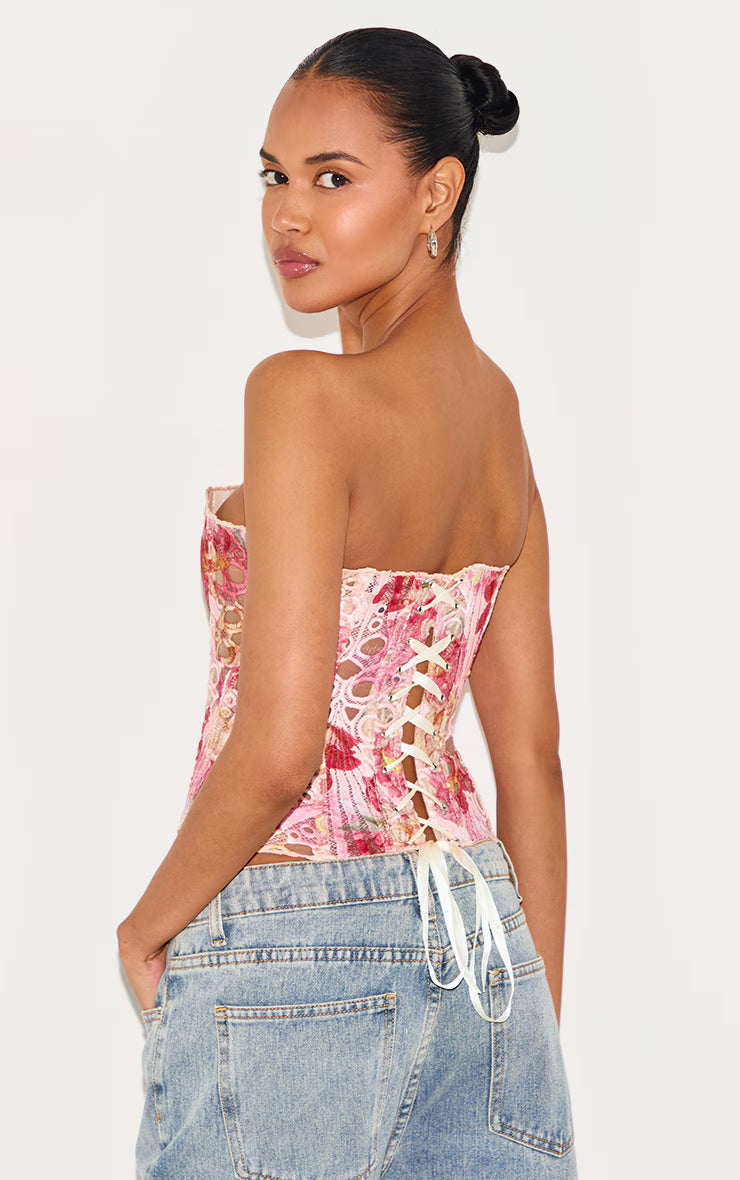 VÉLANE Lace Corset Top