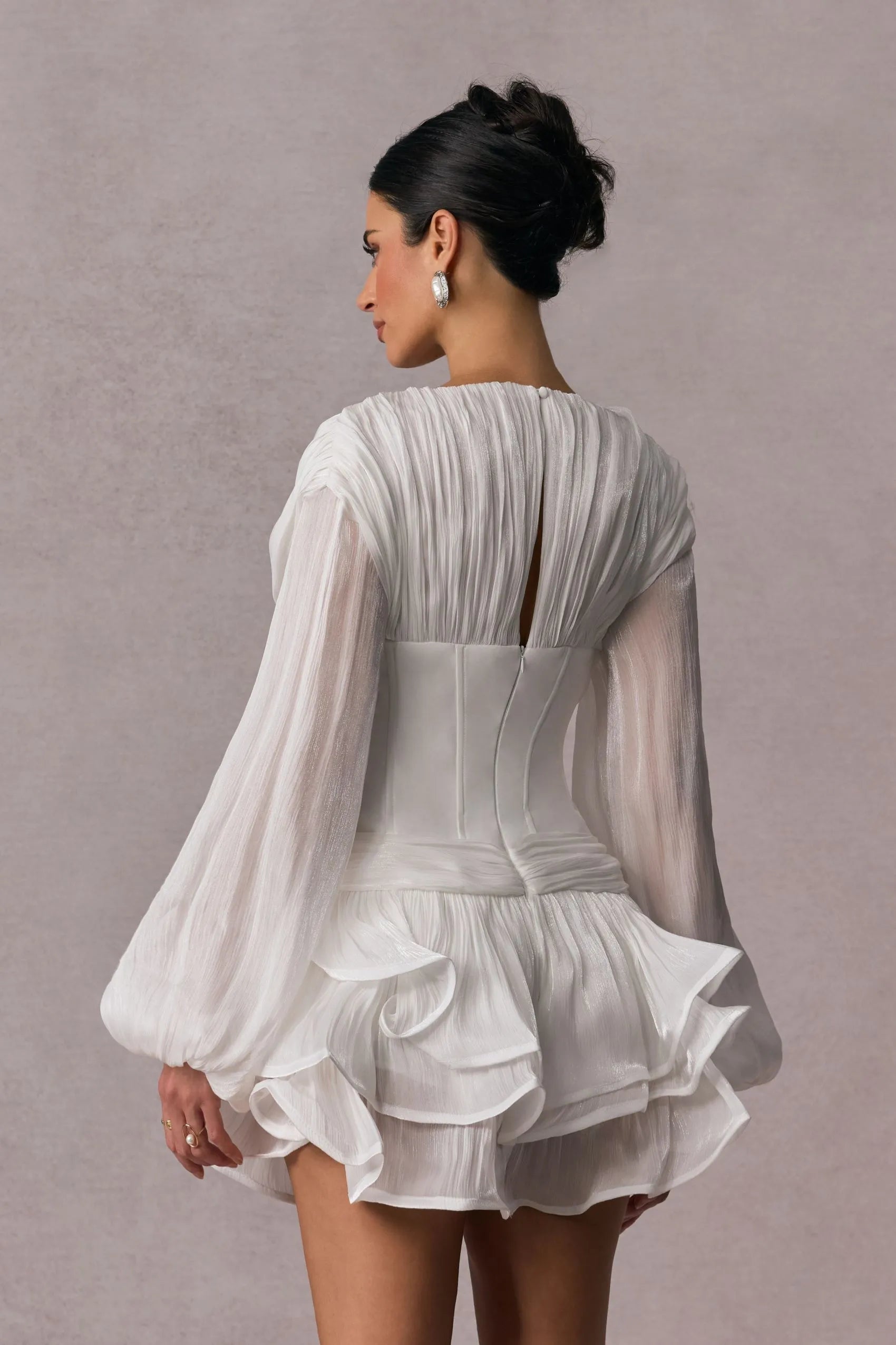 ÉLODIE Floral Appliqué Mini Dress