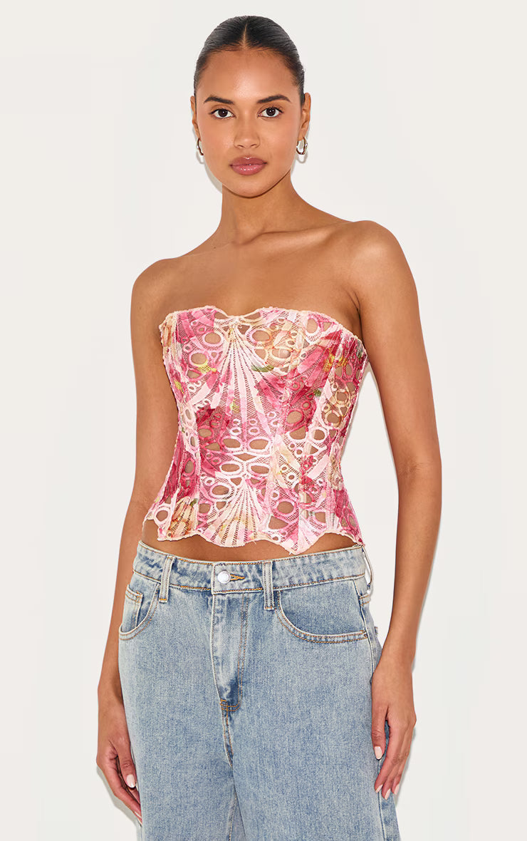 VÉLANE Lace Corset Top