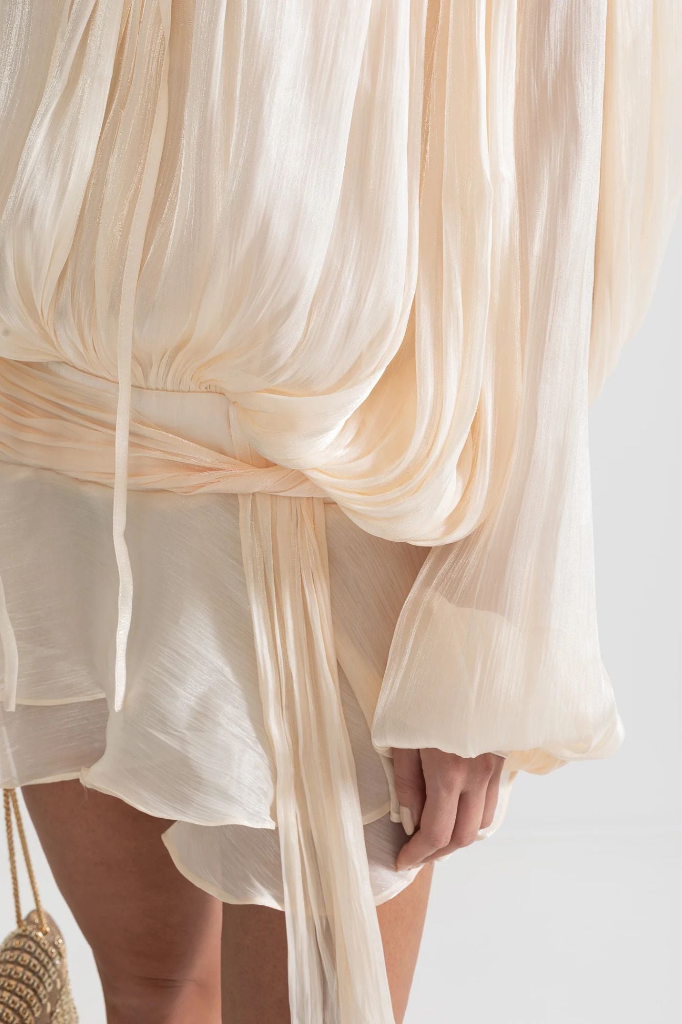 LIVIA Pleated Mesh Dress