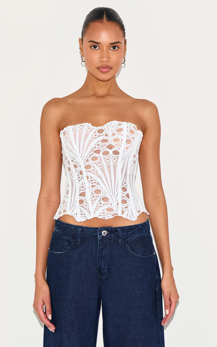 VÉLANE Lace Corset Top