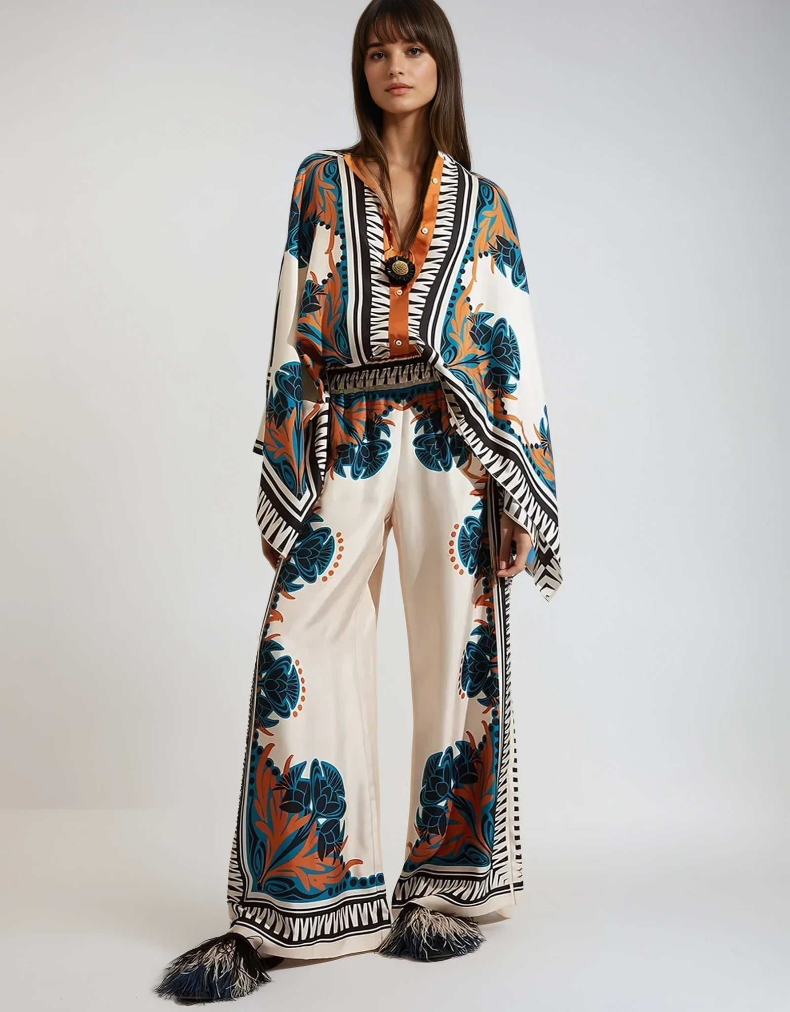 LUCIA Stand-Up Collar Two-Piece Set