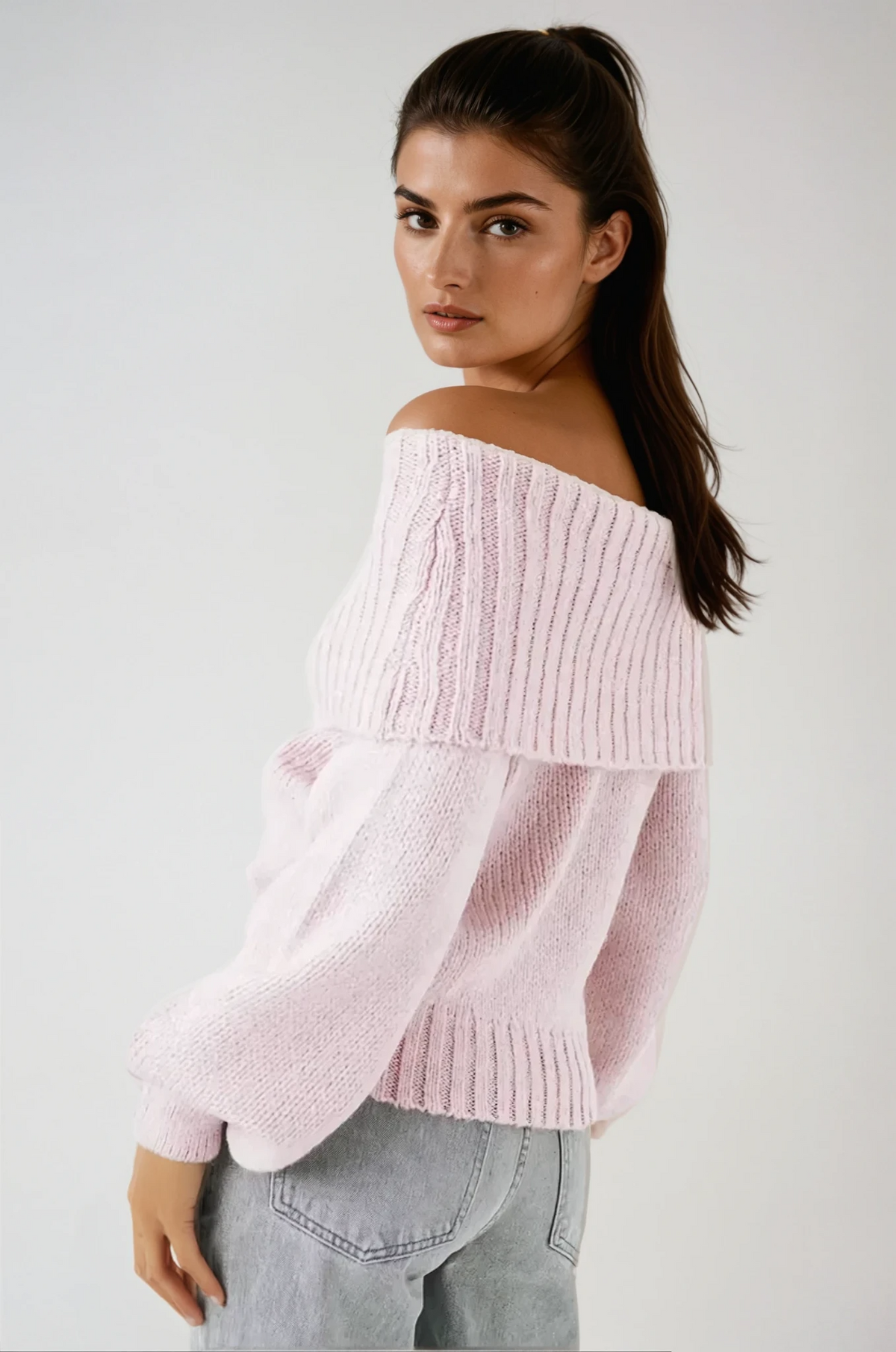 Moon | Off-Shoulder Knit Sweater