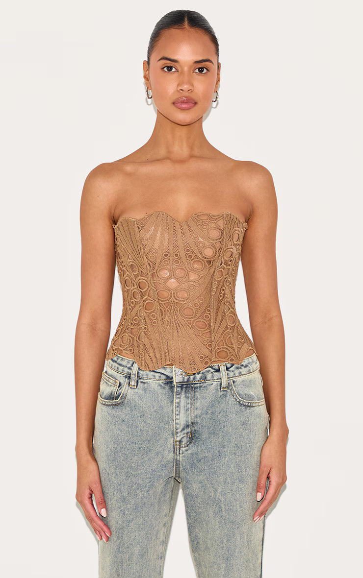 VÉLANE Lace Corset Top